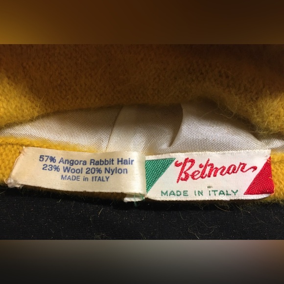 Vintage Betmar Angora Rabbit/Wool Hat Mustard Yellow - Picture 7 of 12